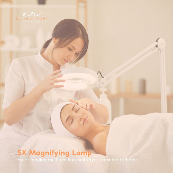 Ellie & Ruby 5X Magnifying Lamp Fluorescent Salon Light Glass Beauty Floor Stand Magnifier Salon & Spa Supplies