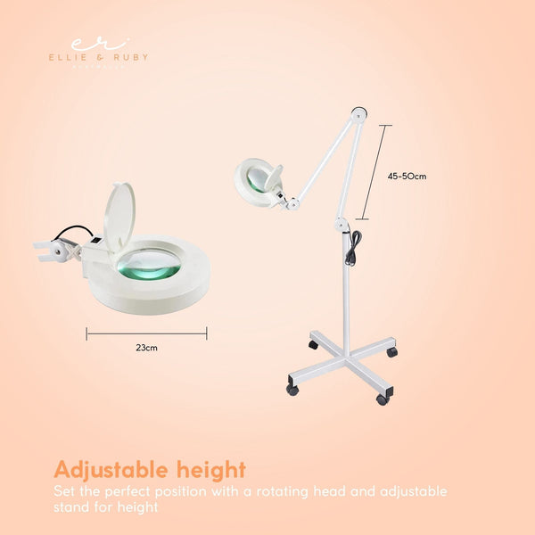 Ellie & Ruby 5X Magnifying Lamp Fluorescent Salon Light Glass Beauty Floor Stand Magnifier Salon & Spa Supplies