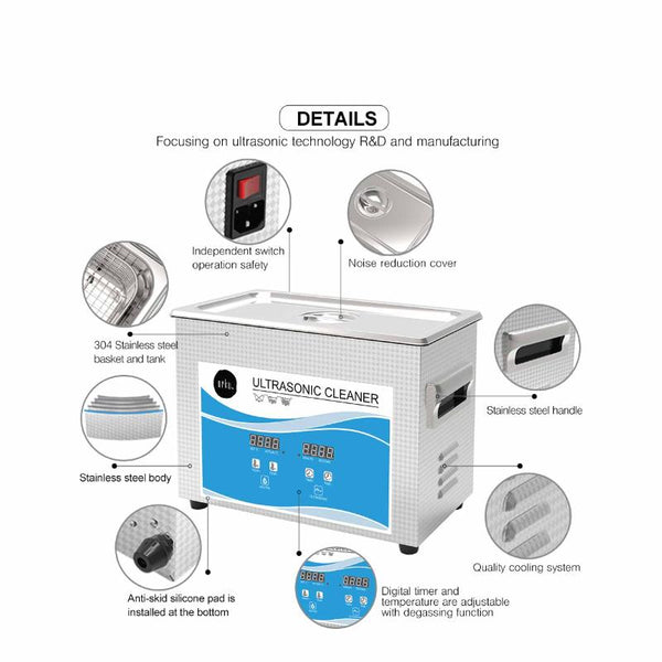 Veile Studios 4.5L Digital Ultrasonic Cleaner Sonic Bath Jewellery Cleaning Cleaners & Polish