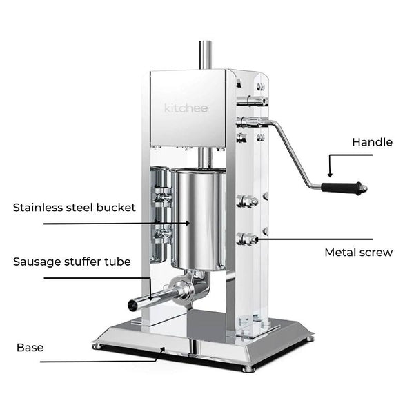Kitchee 3L Manual Vertical Sausage Filler Stainless Stuffer Meat Press Machine Sausage Stuffers