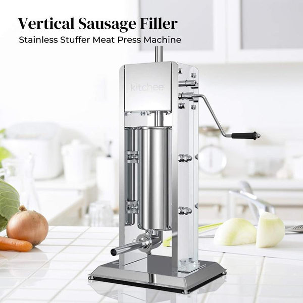 Kitchee 5L Manual Vertical Sausage Filler Stainless Stuffer Meat Press Machine Sausage Stuffers