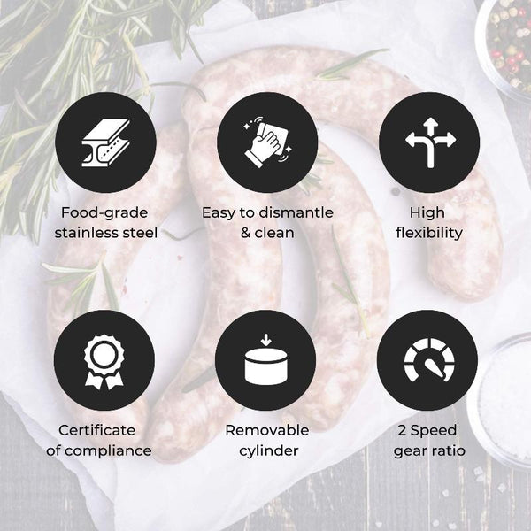 Kitchee 5L Manual Vertical Sausage Filler Stainless Stuffer Meat Press Machine Sausage Stuffers