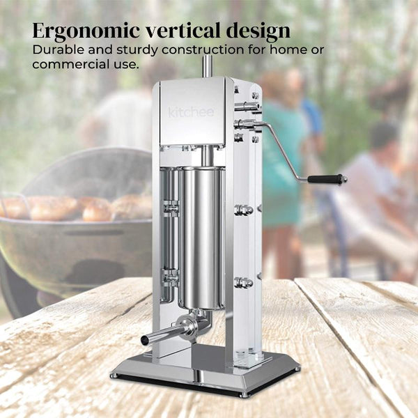 Kitchee 5L Manual Vertical Sausage Filler Stainless Stuffer Meat Press Machine Sausage Stuffers