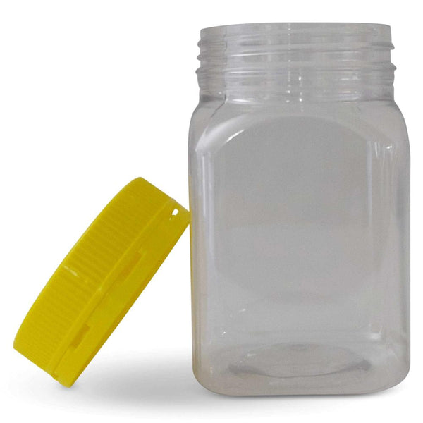 Kitchee 10X 500G Plastic Honey Jars + Lids Square Clear Food Grade Packaging Containers Food Storage Containers