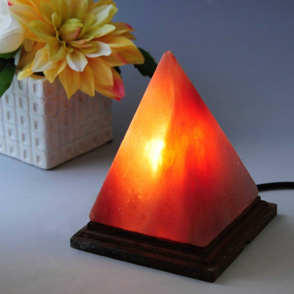 Orku 12V 12W Pyramid Himalayan Pink Salt Lamp Carved Rock Crystal Light Bulb On/Off Lamps