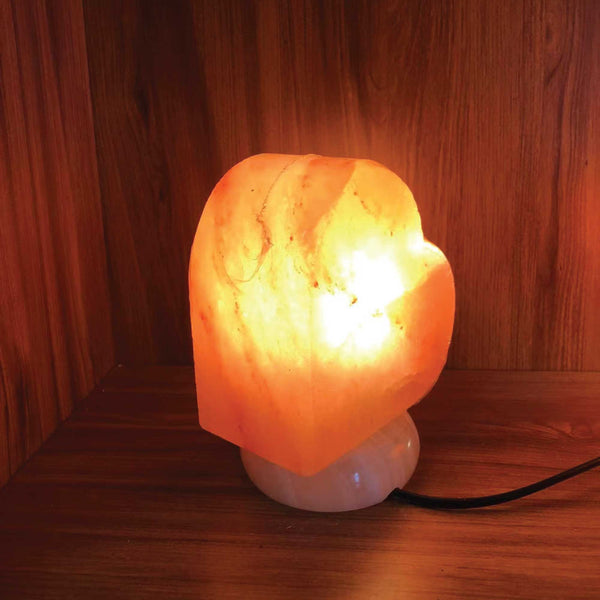 Orku 12V 12W Heart Himalayan Pink Salt Lamp Carved Rock Crystal Light Bulb On/Off Switch Night Lights