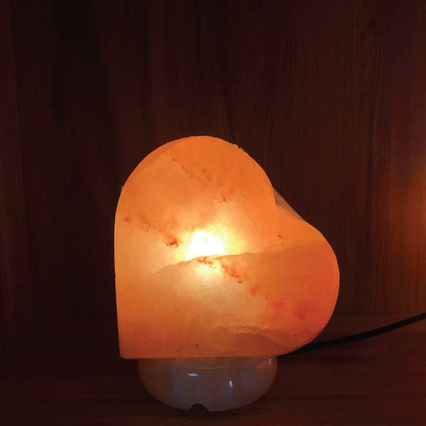 Orku 12V 12W Heart Himalayan Pink Salt Lamp Carved Rock Crystal Light Bulb On/Off Switch Night Lights
