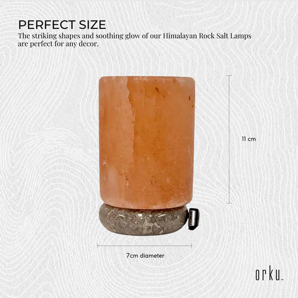 Usb Himalayan Salt Lamp Cylinder Carved Shape Pink Crystal Rock Led Light Lamps