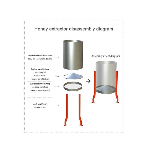 2 Frame Honey Extractor Stainless Manual Spinner Crank Bee Hive Beekeeping Beekeeping Equipment