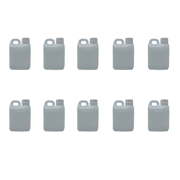 Kitchee 10X 1L Natural Bottle Hdpe + Te Cap Jerry Can Empty Plastic Chemical Food Water Carriers & Jerrycans