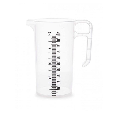 Kitchee 1L Measuring Jug Heavy Duty Clear Plastic Propylene Food Grade Bpa 5 Measuring Cups Jugs & Spoons