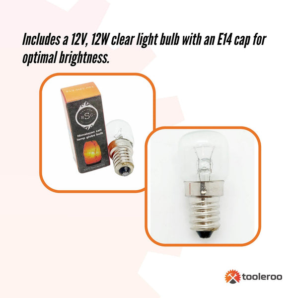 Tooleroo 12V 12W Light Bulb On/Off Switch For Himalayan Salt Lamp Replacement Accessories Night Lights