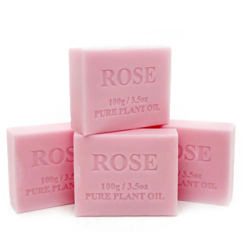 Orku 4X 100G Plant Oil Soap Rose Scent Pure Natural Vegetable Base Bar Australian Body Soaps