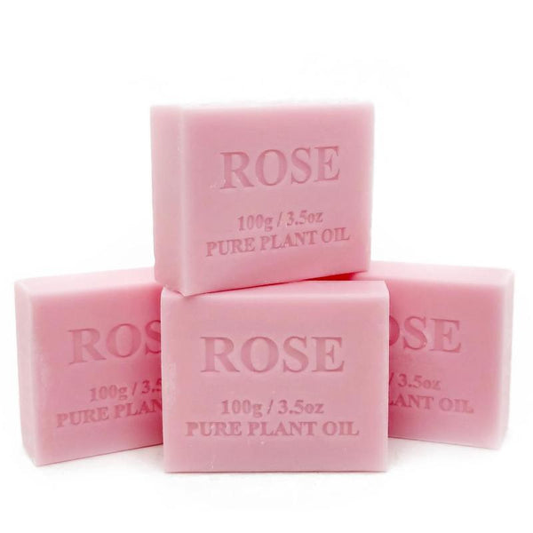 Orku 4X 100G Plant Oil Soap Rose Scent Pure Natural Vegetable Base Bar Australian Body Soaps