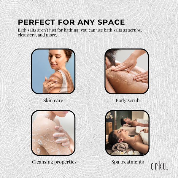 Orku 200G Pink Himalayan Bath Salts Natural Crystal Rocks Spa Therapy Body Scrub Exfoliators & Scrubs