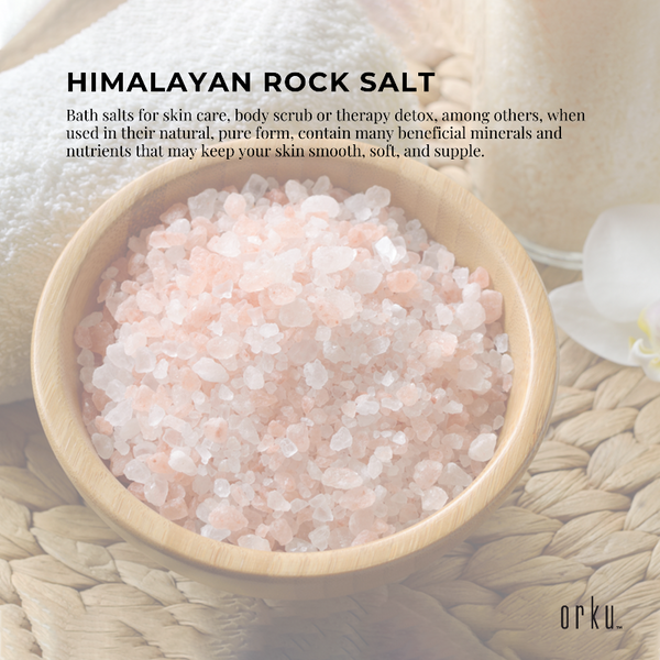Orku 200G Pink Himalayan Bath Salts Natural Crystal Rocks Spa Therapy Body Scrub Exfoliators & Scrubs