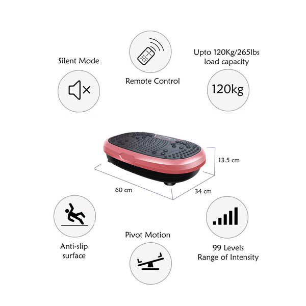 Pink Mini Vibration Platform Magnet Therapy Vibrating Machine Exercise Plate Vibration Machines