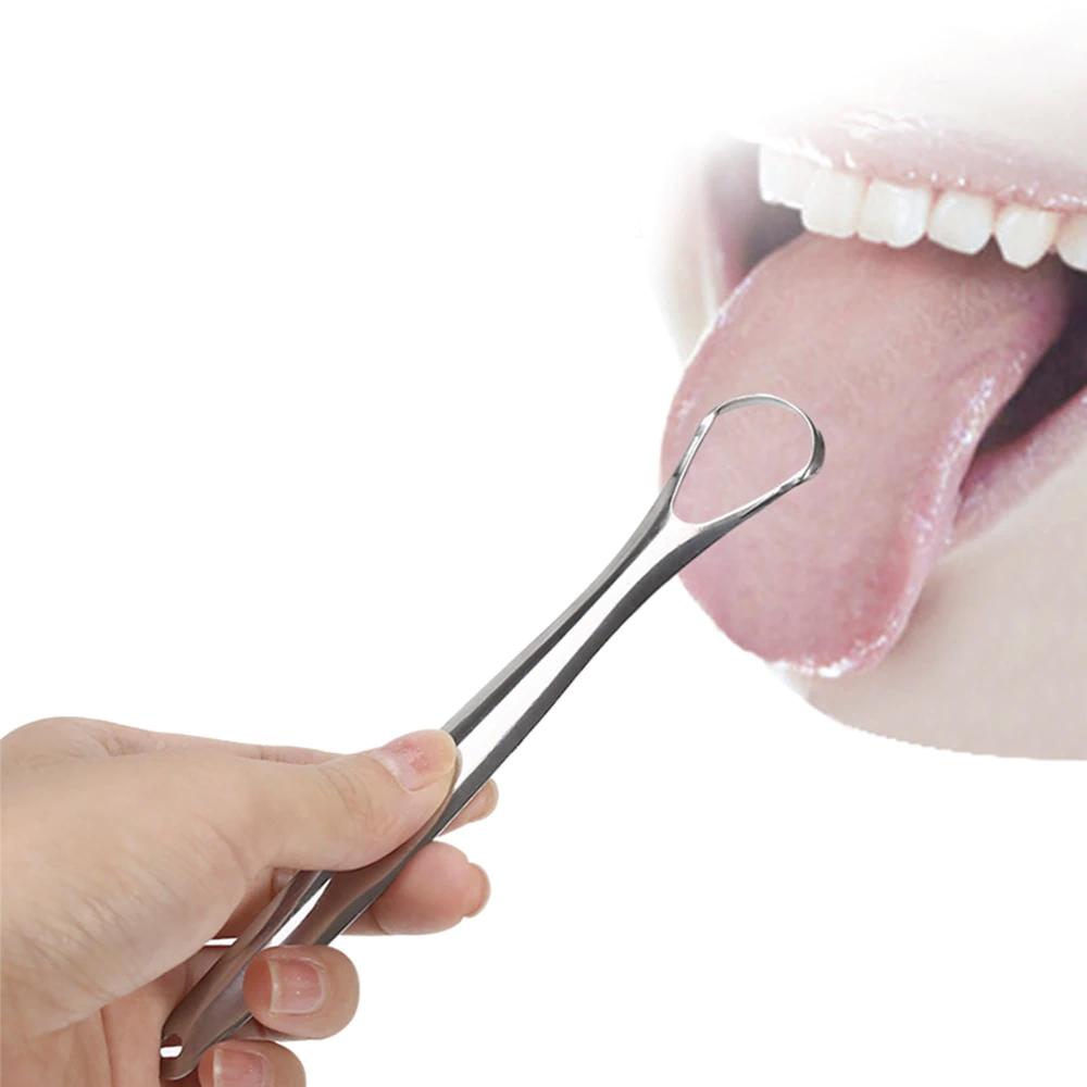 Orku Stainless Steel Tongue Scraper Cleaner Oral Hygiene Reduce Bad Breath Metal Tool Tongue Cleaners