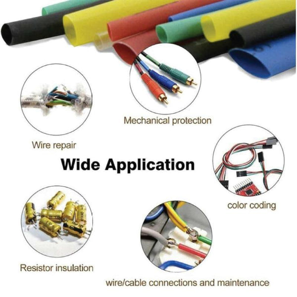 Tooleroo 530 Pcs Heating Shrink Sleeve Set Shrinkable Insulation Electrical Cable Tube Heat Shrink Tubing & Sleeves