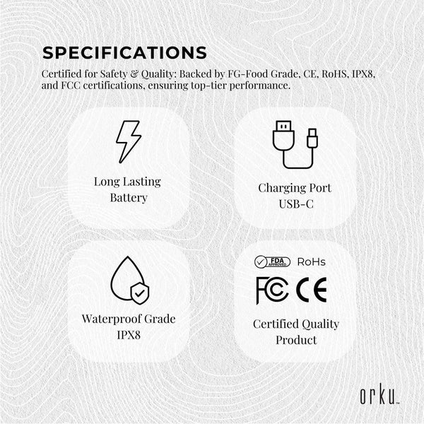 Orku Teeth Water Flosser Rechargeable Cordless Cleaner Travel Oral Irrigator White Air & Water Flossers