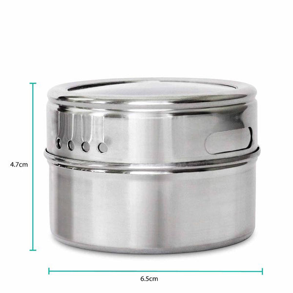 Kitchee 9 Magnetic Spice Jar Tins And Steel Rack 150G Seasoning Storage Containers Spice Jars & Racks