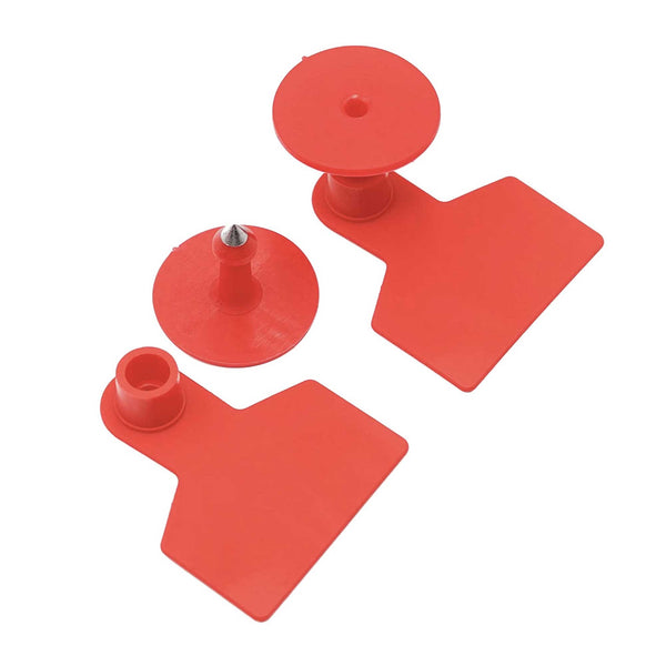 100X Cattle Ear Tags Set 5X4cm Small Red Blank Cow Pig Sheep Livestock Label Livestock Ear Tags