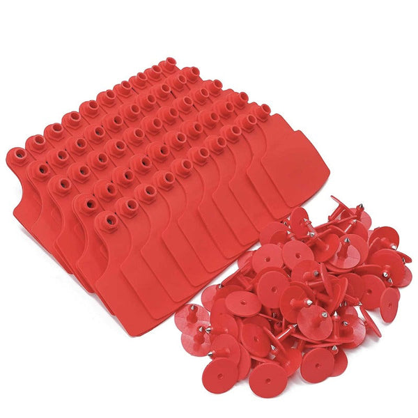 100X Cattle Ear Tags Set 7.5X10cm Xl Red Blank Pig Cow Sheep Livestock Label Livestock Ear Tags