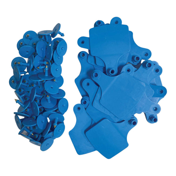 100X Cattle Ear Tags Set 7.5X10cm Xl Blue Blank Pig Cow Sheep Livestock Label Livestock Ear Tags