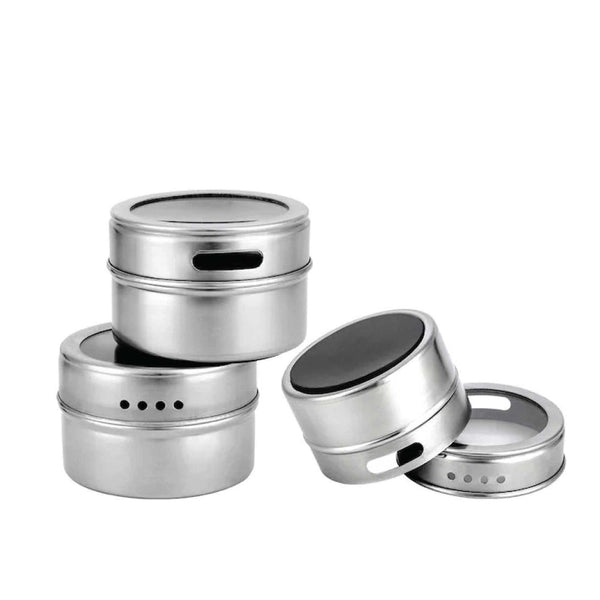 50X 150G Magnetic Spice Jar Stainless Steel Tin Herb Seasoning Storage Container Spice Jars & Racks