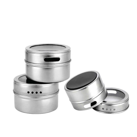 50X 150G Magnetic Spice Jar Stainless Steel Tin Herb Seasoning Storage Container Spice Jars & Racks