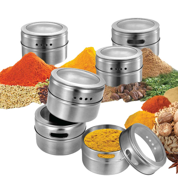 50X 150G Magnetic Spice Jar Stainless Steel Tin Herb Seasoning Storage Container Spice Jars & Racks