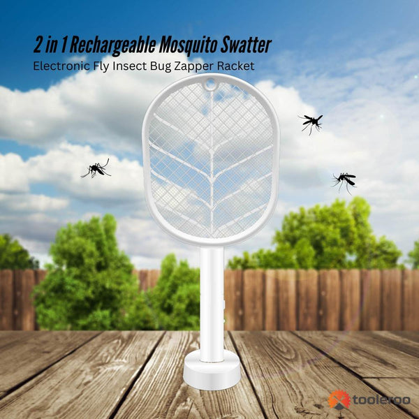 Tooleroo 2 In 1 Rechargeable Mosquito Swatter Electronic Fly Insect Bug Zapper Racket Insect Zappers