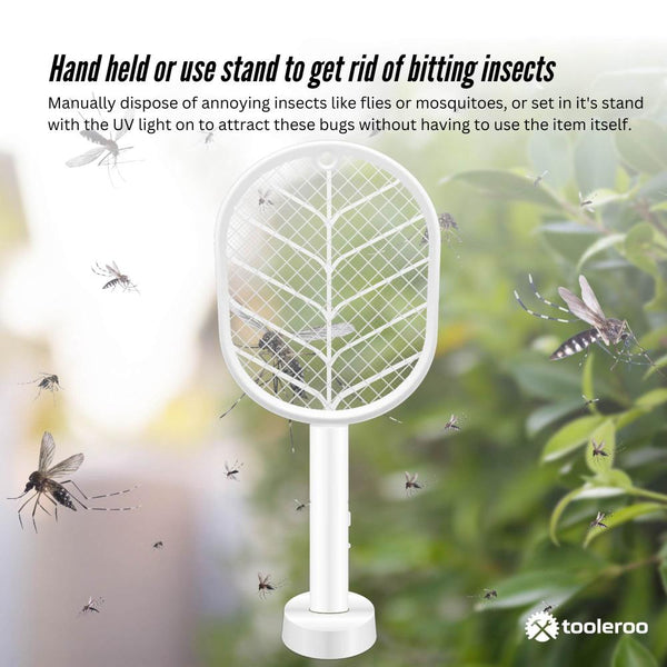 Tooleroo 2 In 1 Rechargeable Mosquito Swatter Electronic Fly Insect Bug Zapper Racket Insect Zappers