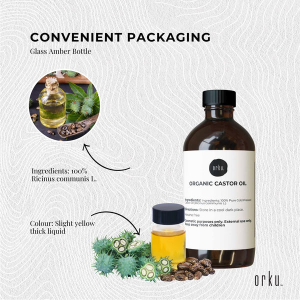 100Ml Organic Castor Oil Hexane Free Cold Pressed Anti Oxidant Skin Hair Care Sets & Kits