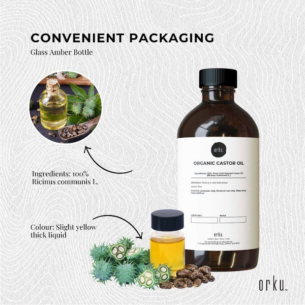 500Ml Organic Castor Oil Hexane Free Cold Pressed Anti Oxidant Skin Hair Care Sets & Kits