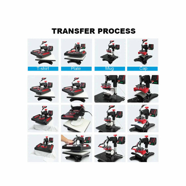 5 In 1 Combo Heat Press Diy Hobby Craft Logo Transfer Hvt Sublimation Printing Fabric Transfers