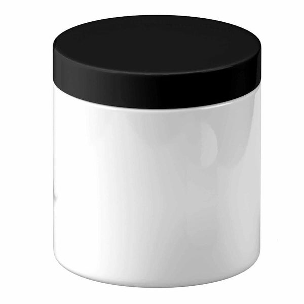 Ellie & Ruby 5X 250G Plastic Cosmetic Jar + Lids Empty White Cream Container Canisters & Jars