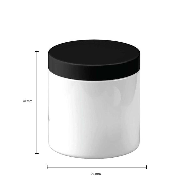 Ellie & Ruby 5X 250G Plastic Cosmetic Jar + Lids Empty White Cream Container Canisters & Jars