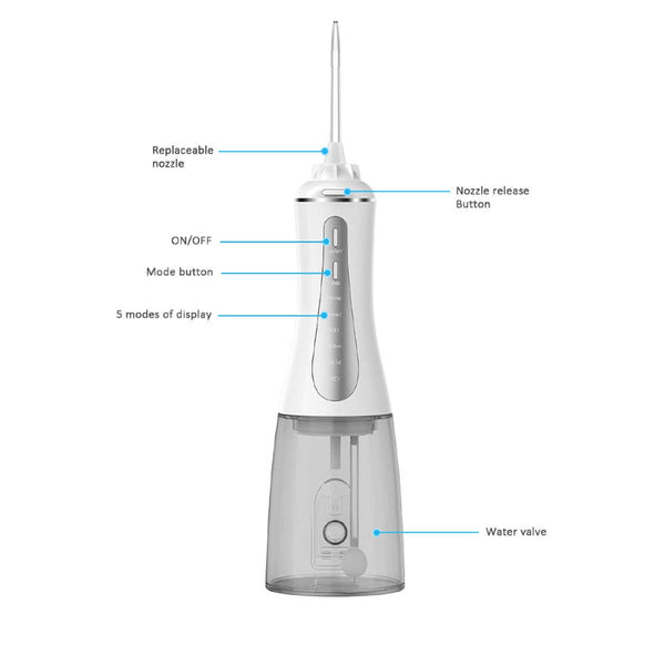 Oral Irrigator 350Ml Rechargeable Water Dental Flosser Teeth Cleaner Air & Water Flossers