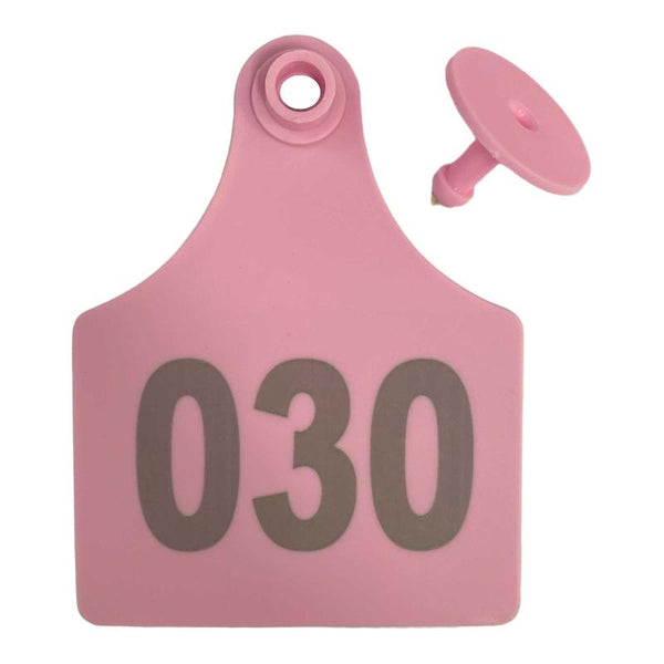 1 100 Cattle Number Ear Tags 7X10cm Set Xl Pink Cow Sheep Livestock Labels Livestock Ear Tags