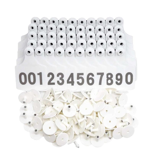 1 100 Cattle Number Ear Tag 6X7cm Set Medium White Cow Sheep Livestock Label Livestock Ear Tags