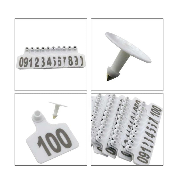 1 100 Cattle Number Ear Tags 7X10cm Set Xl White Cow Sheep Livestock Labels Livestock Ear Tags