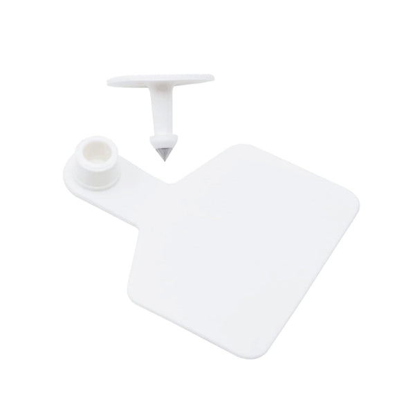 100X Cattle Ear Tags 5X4cm Set Small White Blank Sheep Pig Livestock Label Livestock Ear Tags