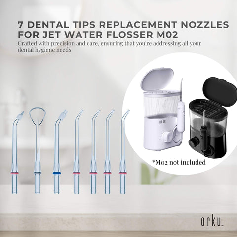 7 Dental Tips Replacement Nozzles For Jet Water Flosser M02 Air & Water Flossers