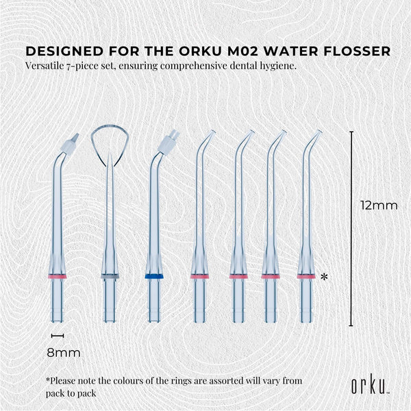 7 Dental Tips Replacement Nozzles For Jet Water Flosser M02 Air & Water Flossers