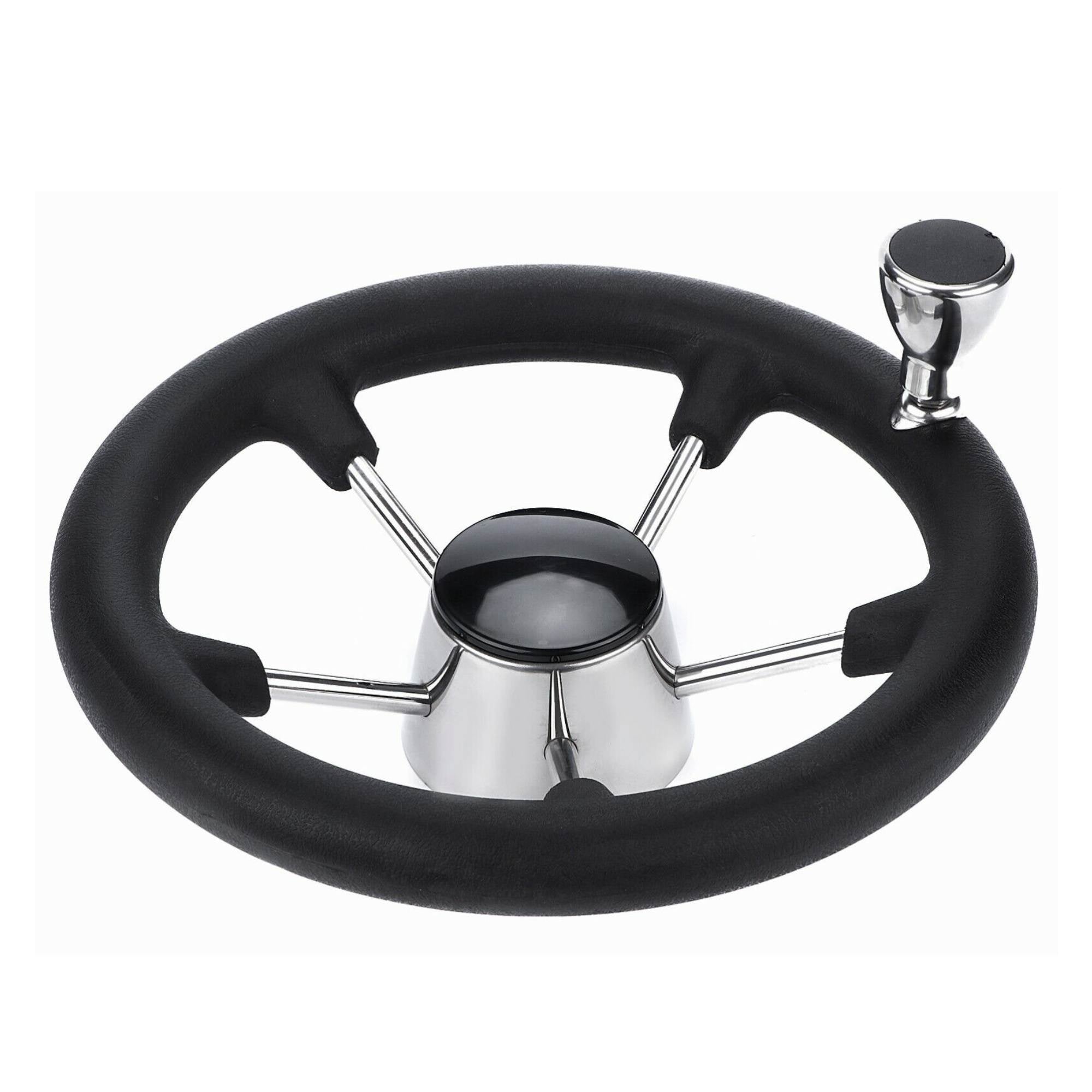 Social Hike 13.5" Boat Steering Wheel With Grip Cover Stainless Steel 3/4" Spoke Knob Other Water Sports Equipment