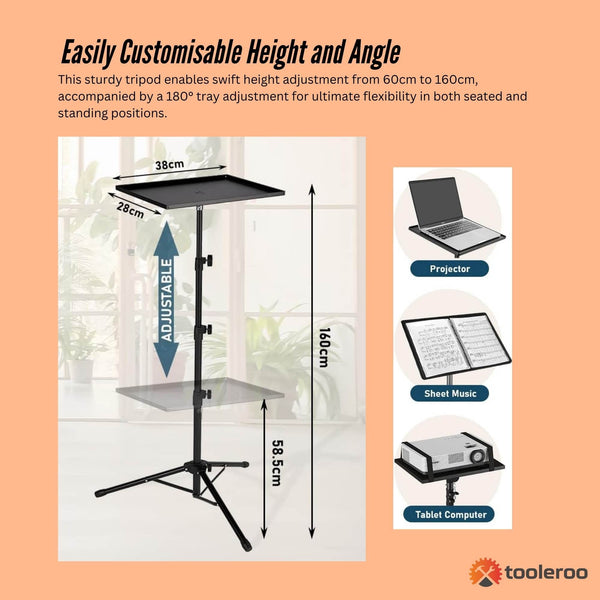 Laptop Stand Tripod Adjustable Height With Projector Holder And Phone Mount Stands Holders & Car Mounts