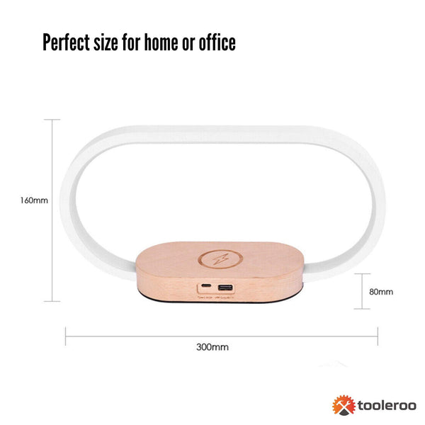 Wireless Phone Charger Table Lamp Usb Port Charging Bedside Light With Clock Lamps