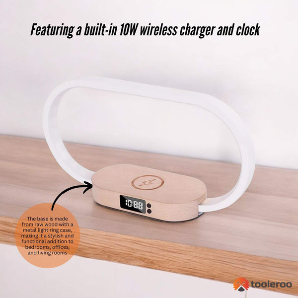 Wireless Phone Charger Table Lamp Usb Port Charging Bedside Light With Clock Lamps