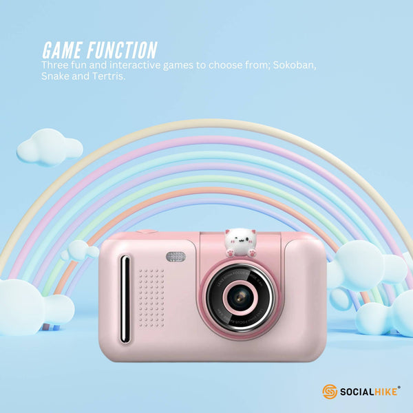 Kids Hd Digital Camera Pink Children's Selfie Photo Video 2.4 Inch Screen Digital Cameras